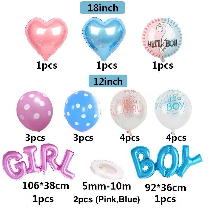 Gender Reveal Baby Party It´s a Girl or Boy Deko Set Junge Mädchen Luft Ballons