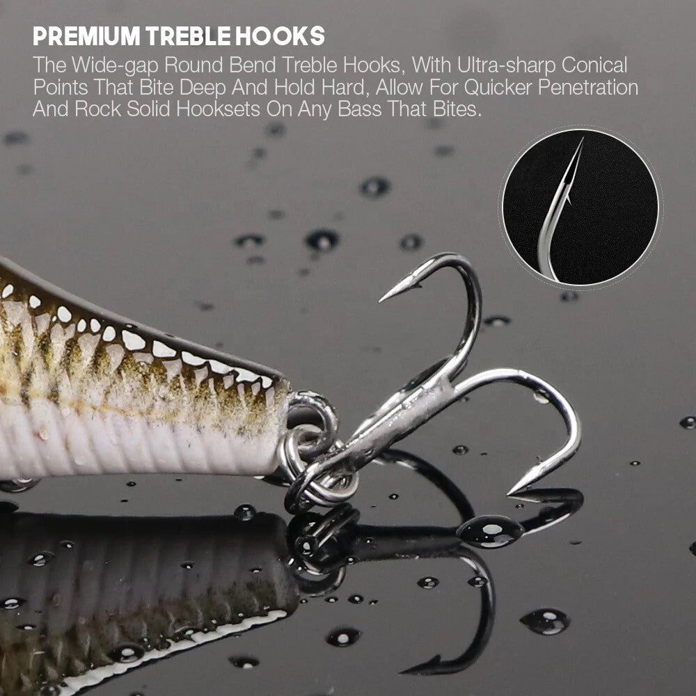 Wobbler Set mit Box 3 Stück Kunstköder Hardbait Barsch & Hecht Angeln Köder