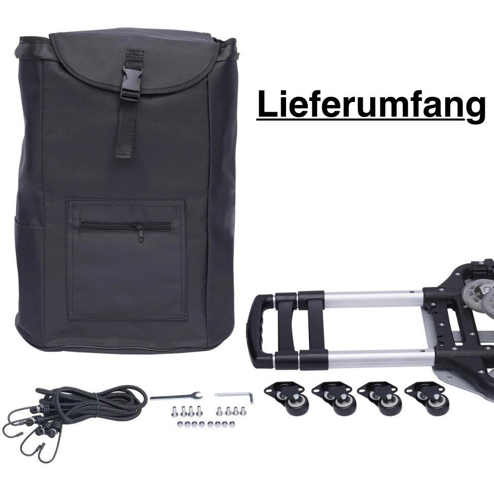 Sackkarre klappbar Einkaufs Trolley faltbar 6 Räder Transportwagen Gratis Tasche