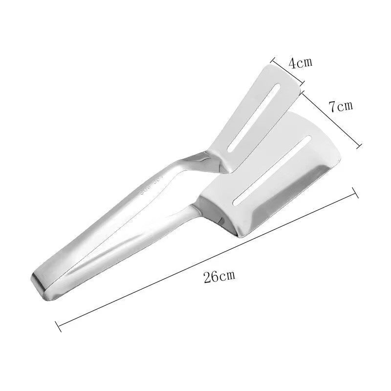 2in1 Edelstahl Pfannenwender mit Zangenfunktion – ideal für Küche & Grill