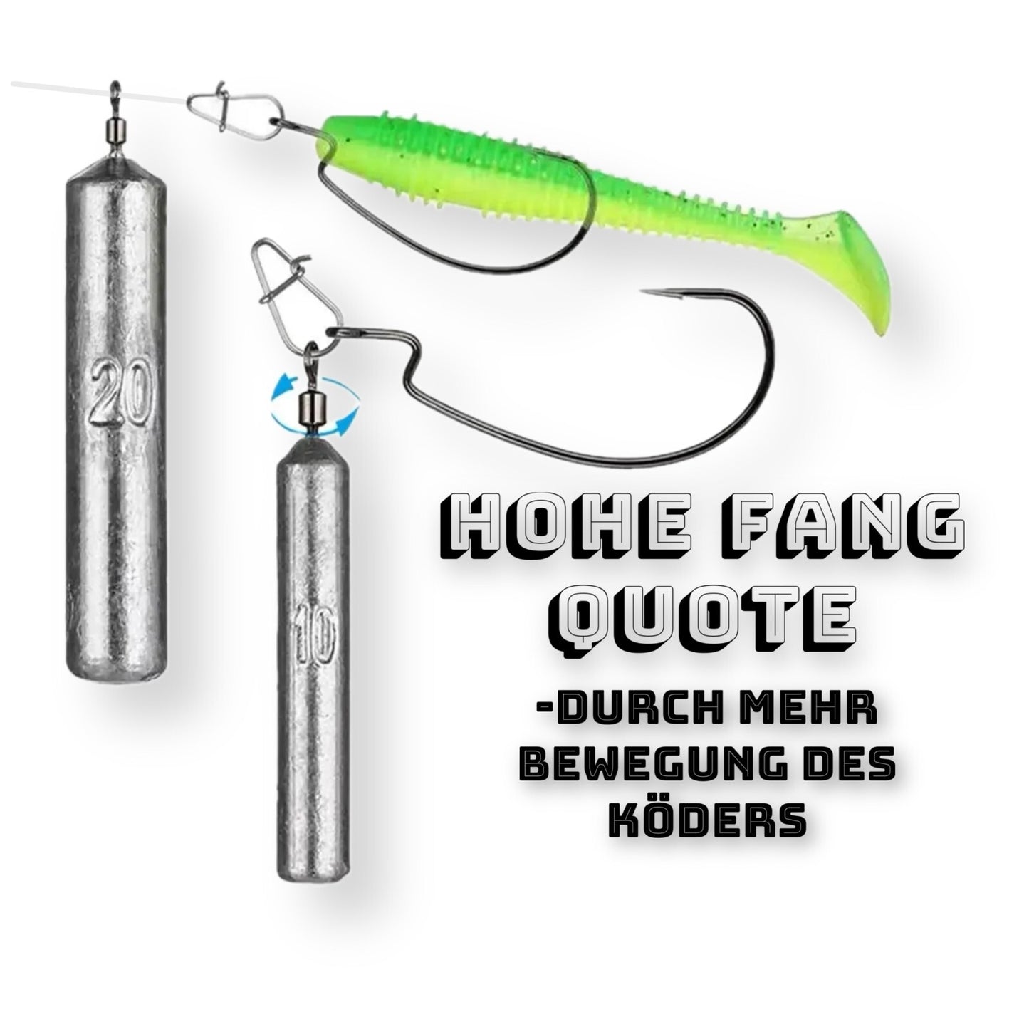 Free Rig Blei Set 25 Stück mit Box 5-20g Drop Shot Stabblei