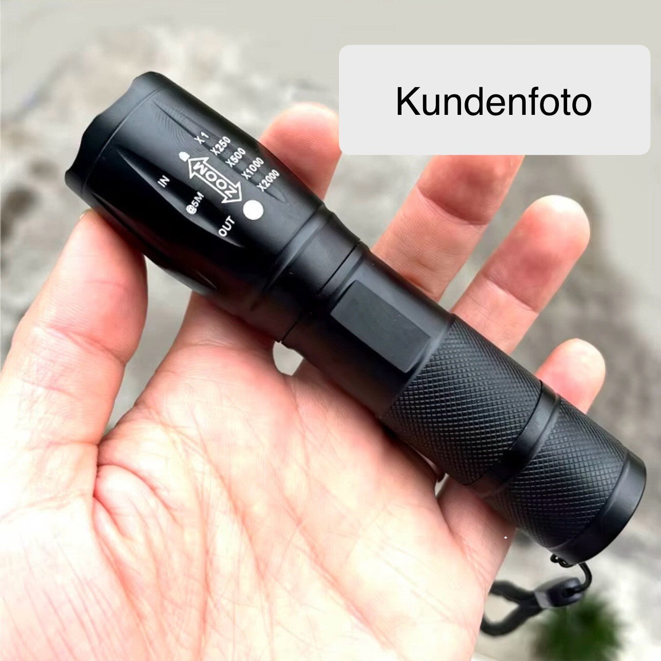 LED Taschenlampe mit Akku – USB-aufladbar mit Zoom & SOS-Funktion