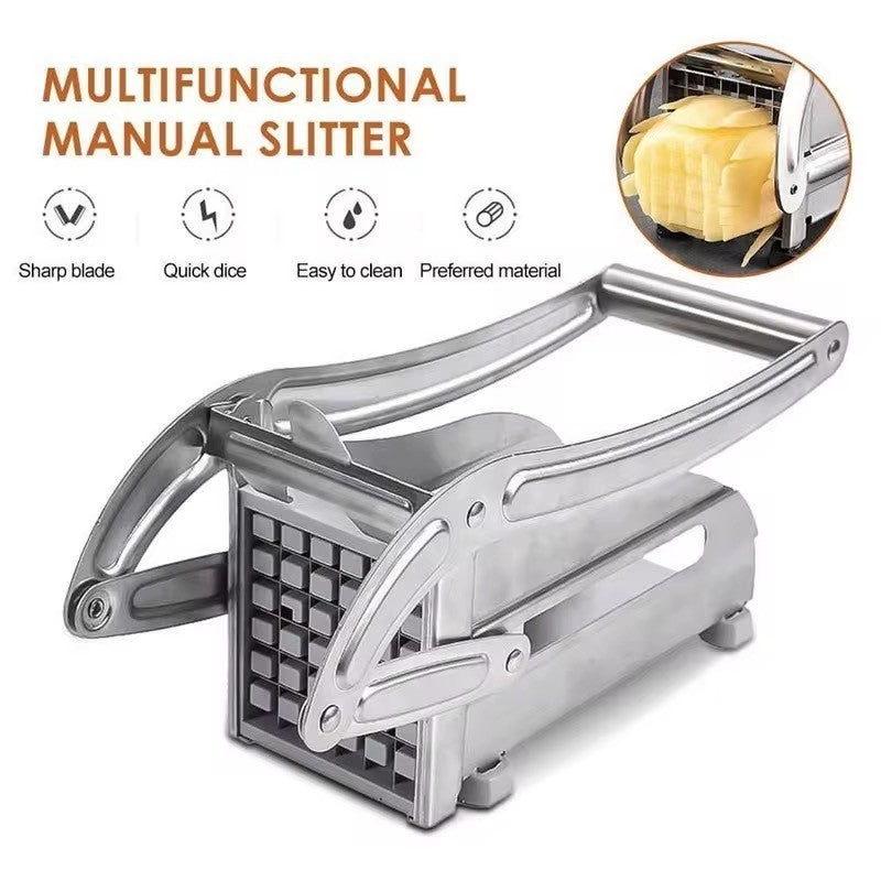 Pommes Schneider Edelstahl – Kartoffelschneider mit 2 Klingen Gemüse Cutter