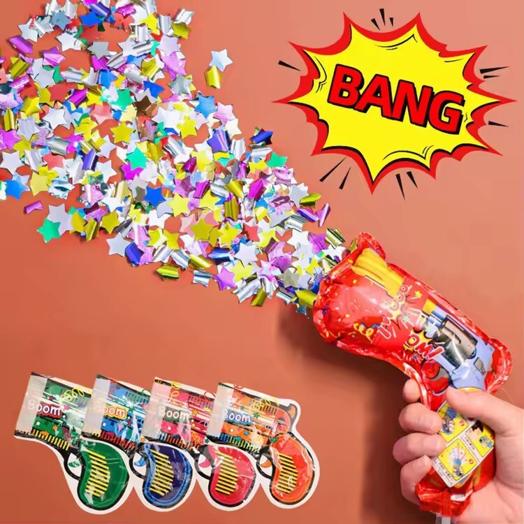 Konfetti Ballon Popper Pistole – Aufblasbares Party Set mit buntem Effekt
