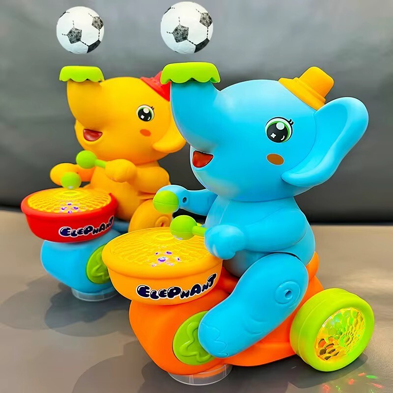 LED Kinder Spielzeug Elefant Musik Trommelt Fährt & Balanciert Ball in der Luft