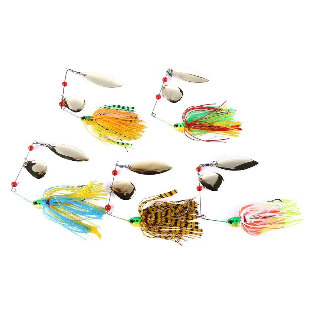 Spinnerbait Chatterbait Kunstköder Set – Silikon Skirt Spinner Köder Raubfisch