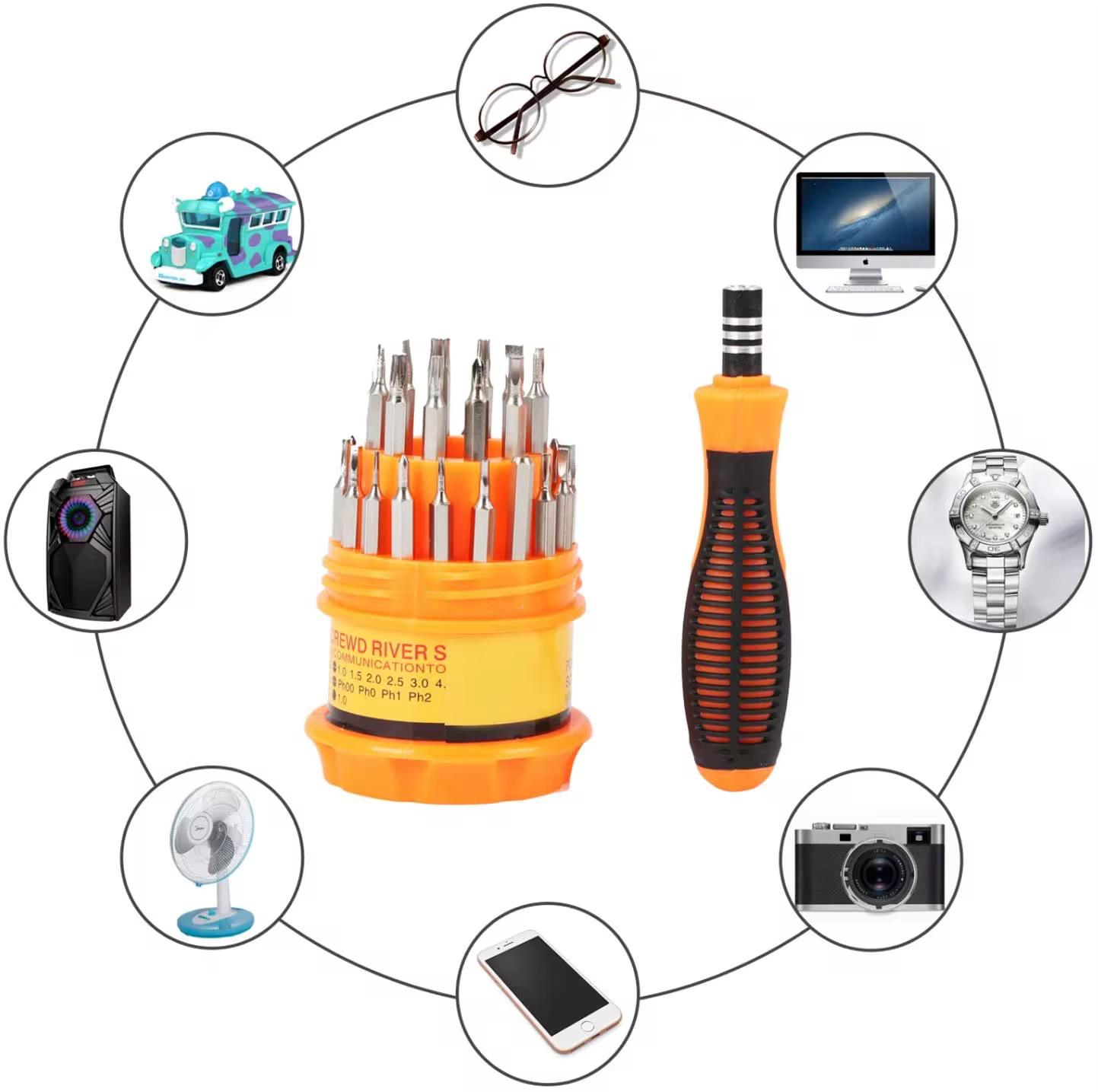 31in1 Schraubendreher Präzision Set CRV Bits für Reparatur von Handy Tablet & co