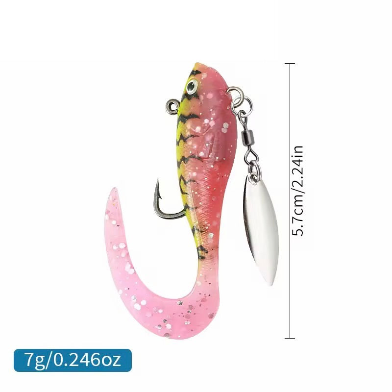 Gummiköder Set mit Spinnerblatt – Jigköder Gummifische inkl. Köderbox