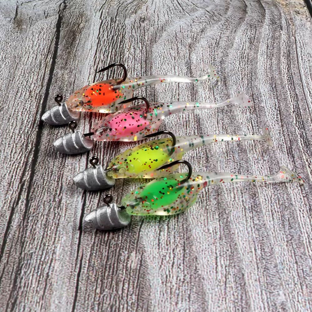 Gummifisch Angelköder 10er / 20er Set Softbait Raubfisch Köder 5 cm & UV Aktiv