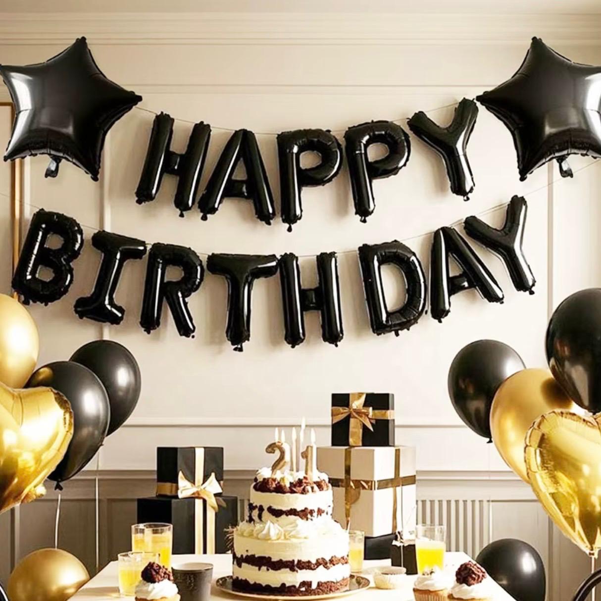 HAPPY BIRTHDAY GIRLANDE Geburtstag Luftballons / Folienballon Party Deko Ballon