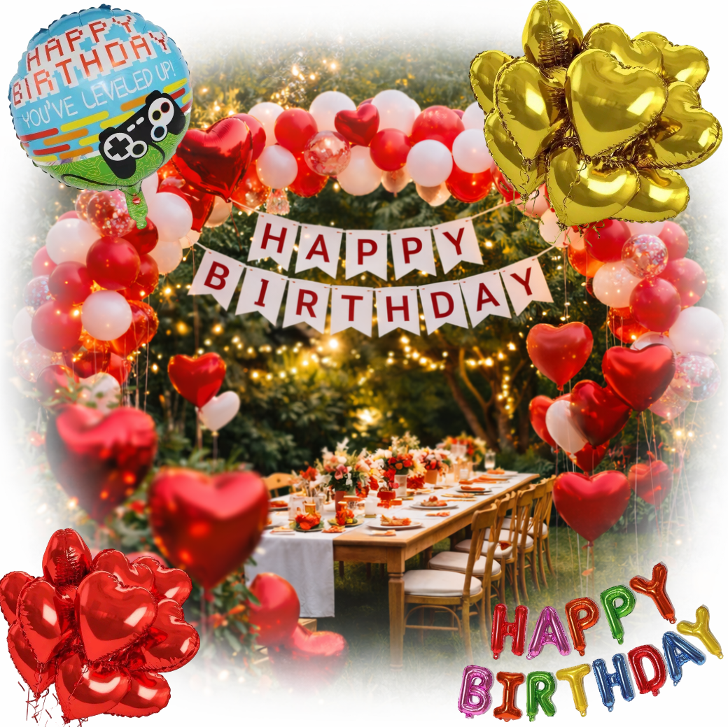 Luftballons und Deko