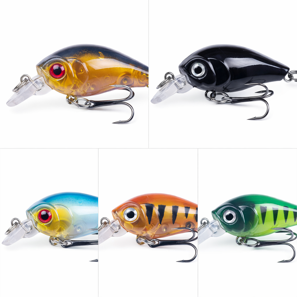 Wobbler Set 5-teilig mit Box – Mini Crankbaits 45 mm / 4 g
