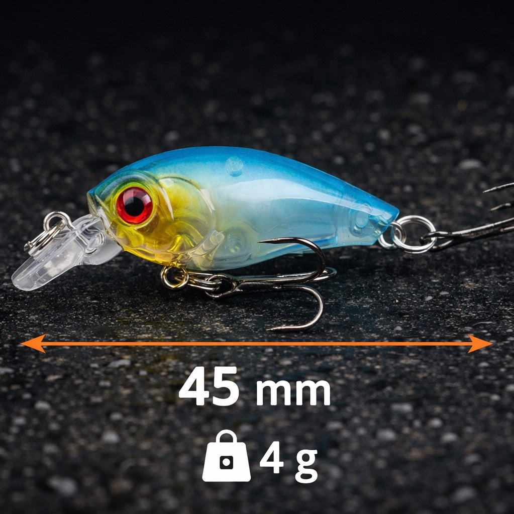 Wobbler Set 5-teilig mit Box – Mini Crankbaits 45 mm / 4 g