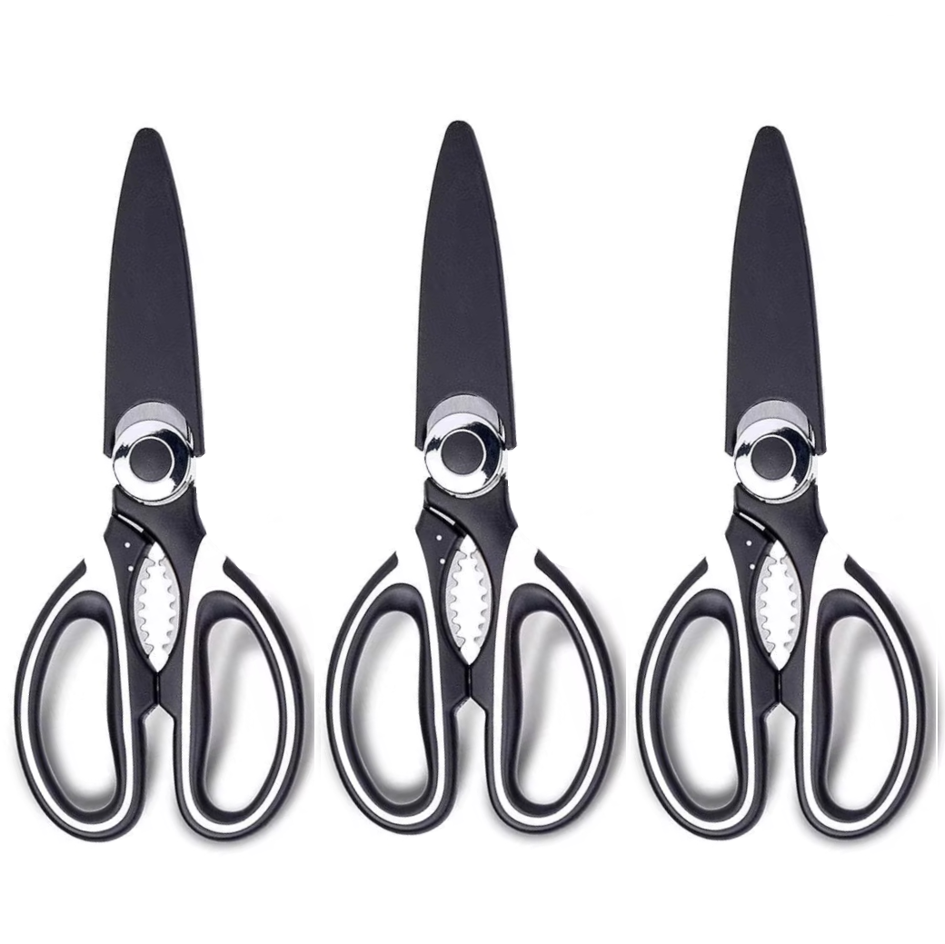 Küchenschere 3er Set Schere in Schwarz Rosa oder Blau Universal Haushaltsschere