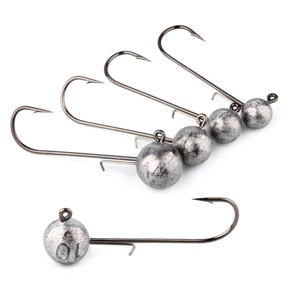 Jigköpfe Haken Box 25x Jighaken mit Bleikopf Jighead Set 5-15g