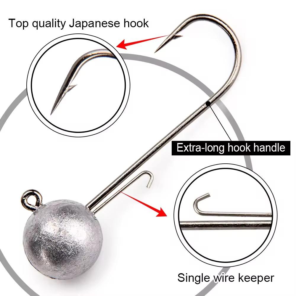 Jigköpfe Haken Box 25x Jighaken mit Bleikopf Jighead Set 5-15g