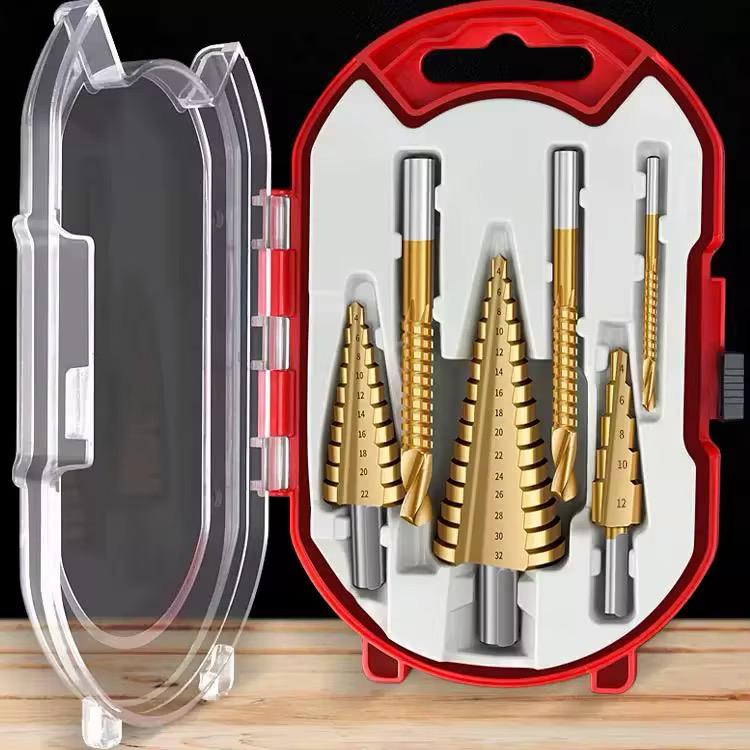 6tlg Stufenbohrer Satz Schäl Bohrer Fräsbohrer Kegelbohrer HSS Senker Set 4-32mm