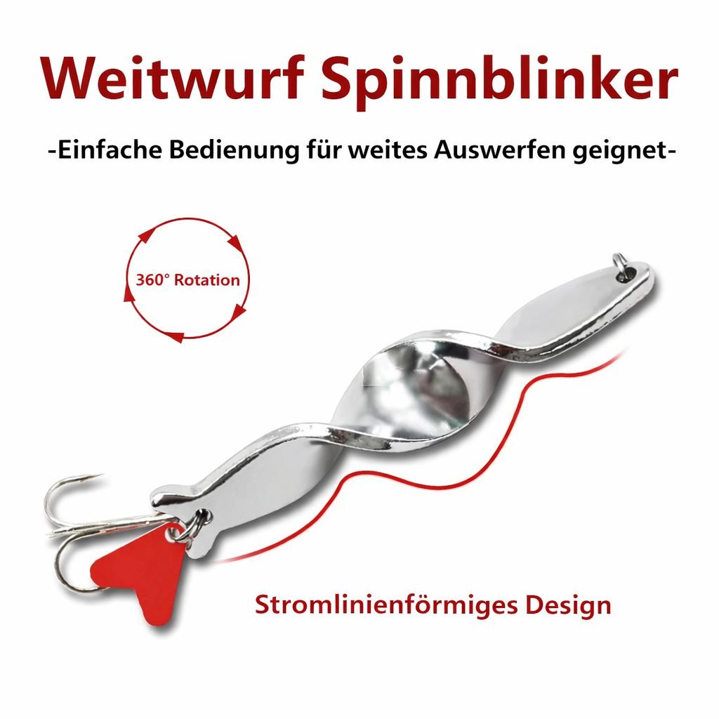 Spinner 360° Rotation Angelköder - Metall Blinker - Kunstköder für Barsch Hecht & co