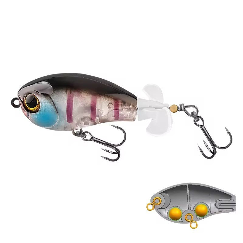 Wobbler mit Propeller Prop Bait Angelköder Oberflächenköder für Barsch Hecht &co