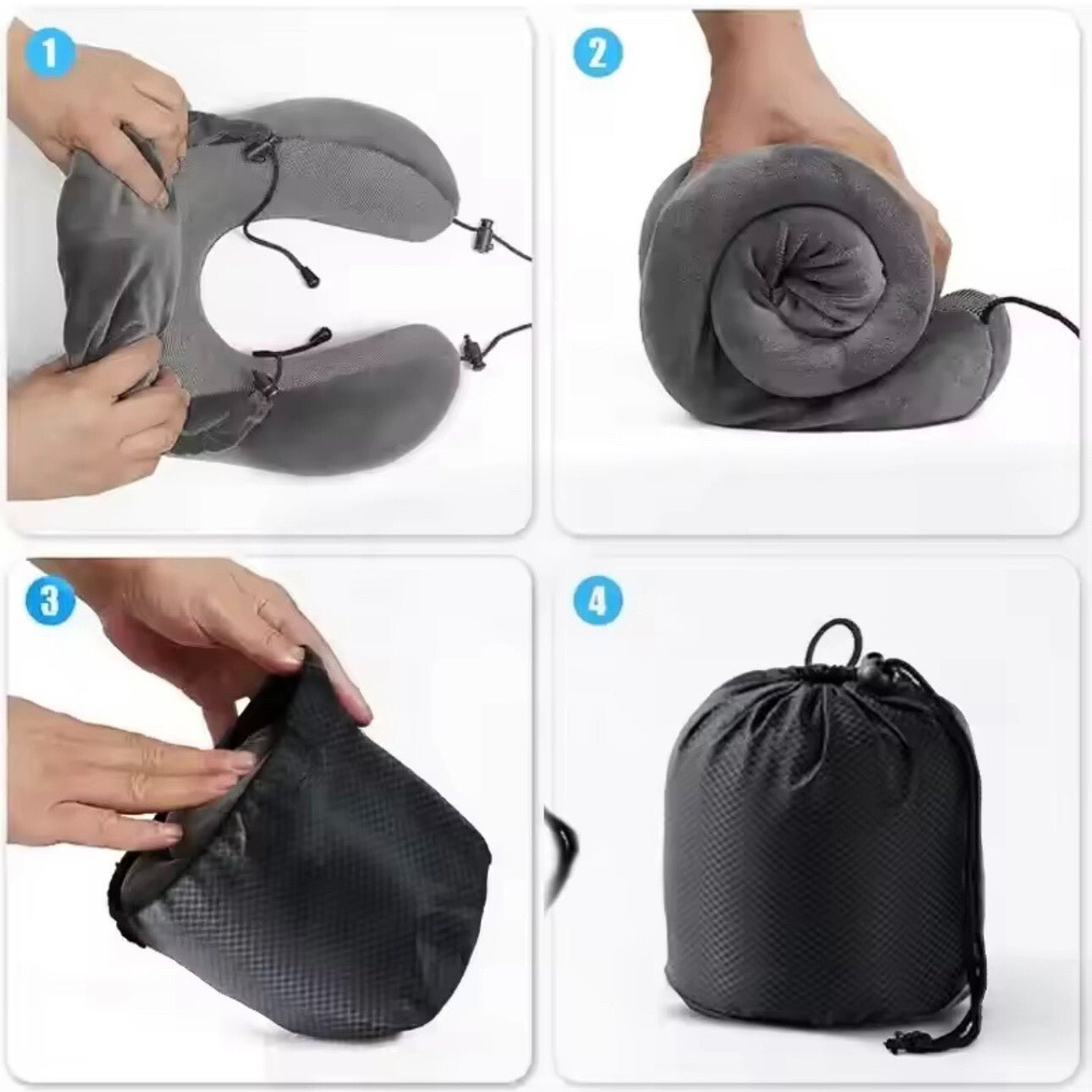 Deluxe Nackenkissen Set mit Schlafmaske & Ohrstöpsel Flugzeug Auto Nacken Kissen