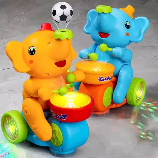 LED Kinder Spielzeug Elefant Musik Trommelt Fährt & Balanciert Ball in der Luft