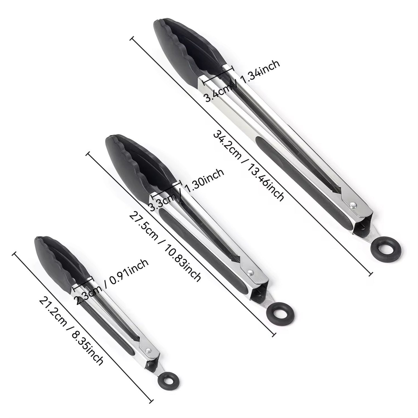 Edelstahl Grillzangen 3er Set BBQ Küchenzangen