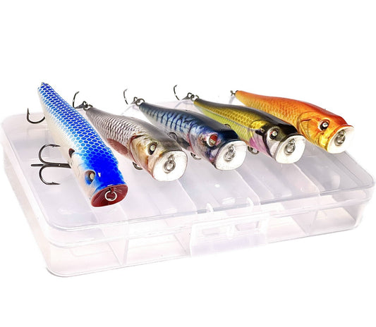 Plopper Wobbler Popper Set 5-teilig – Topwater Kunstköder für Hecht & Barsch
