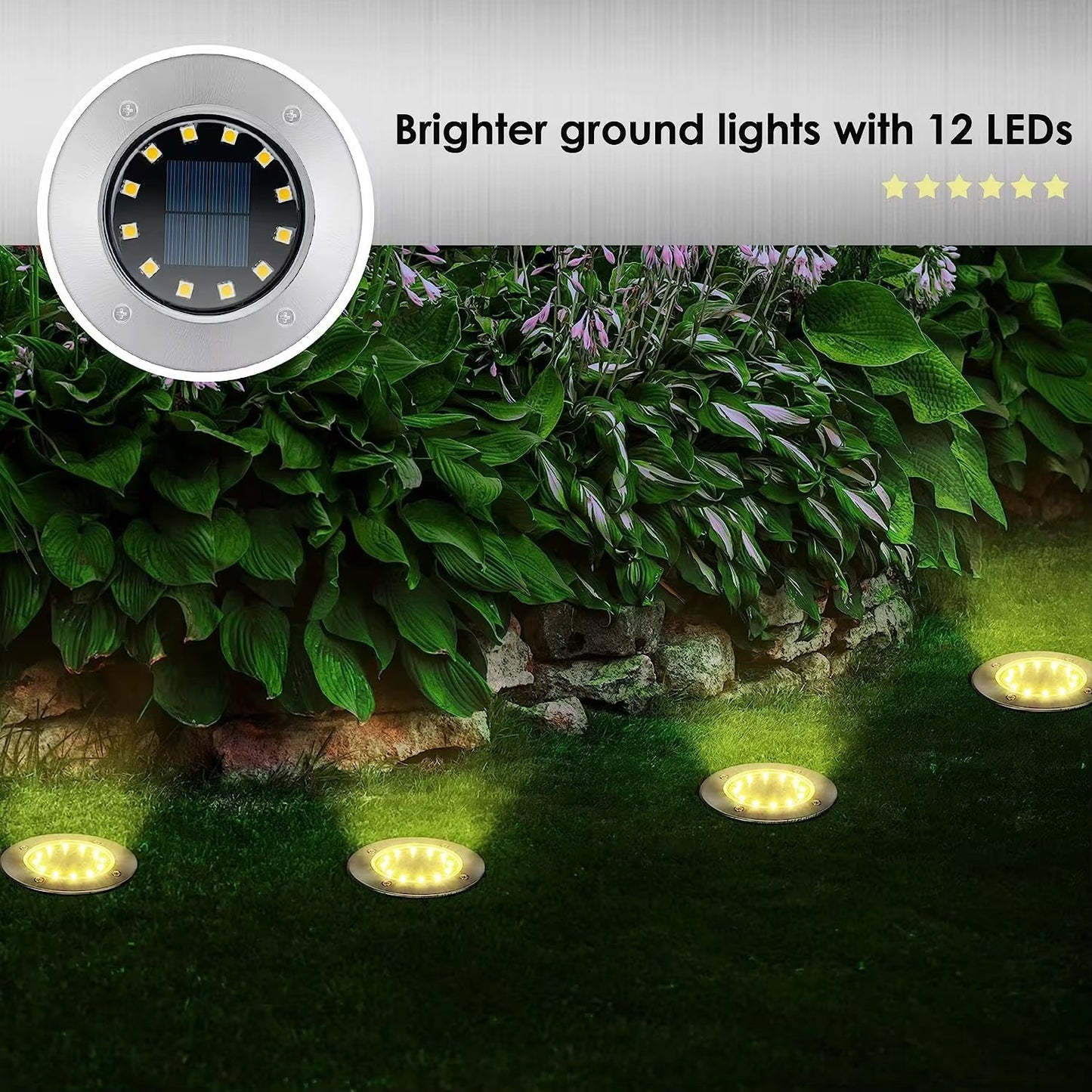 Solar Bodenleuchten 4/8/12er Set LED Edelstahl Garten Weg Beleuchtung warm/kalt