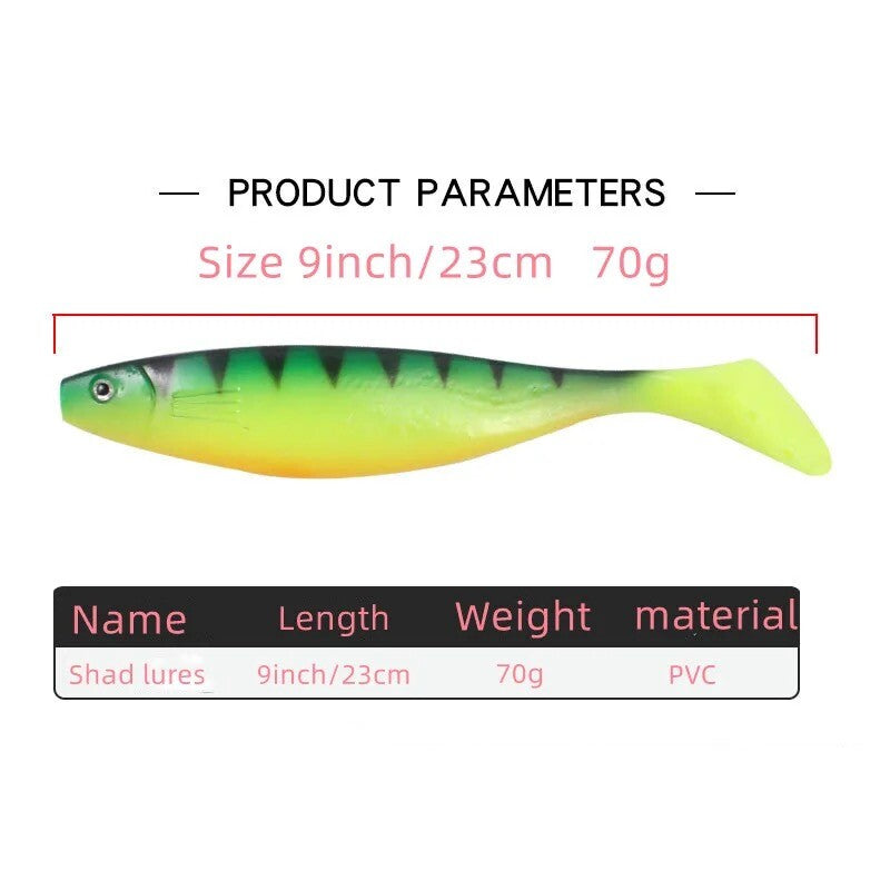 XXL Gummifisch 23 cm 70 g Kunstköder für Hecht & Wels