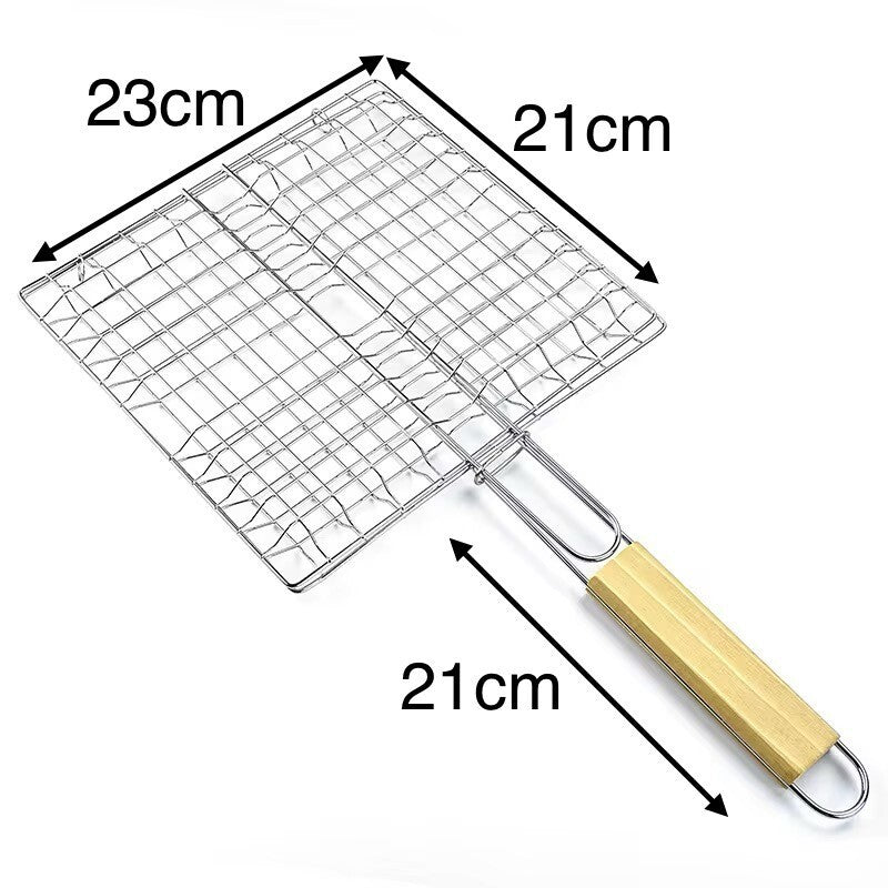 Grillkorb BBQ Set Grillgitter aus Edelstahl Grillwender für Fleisch Fisch & co