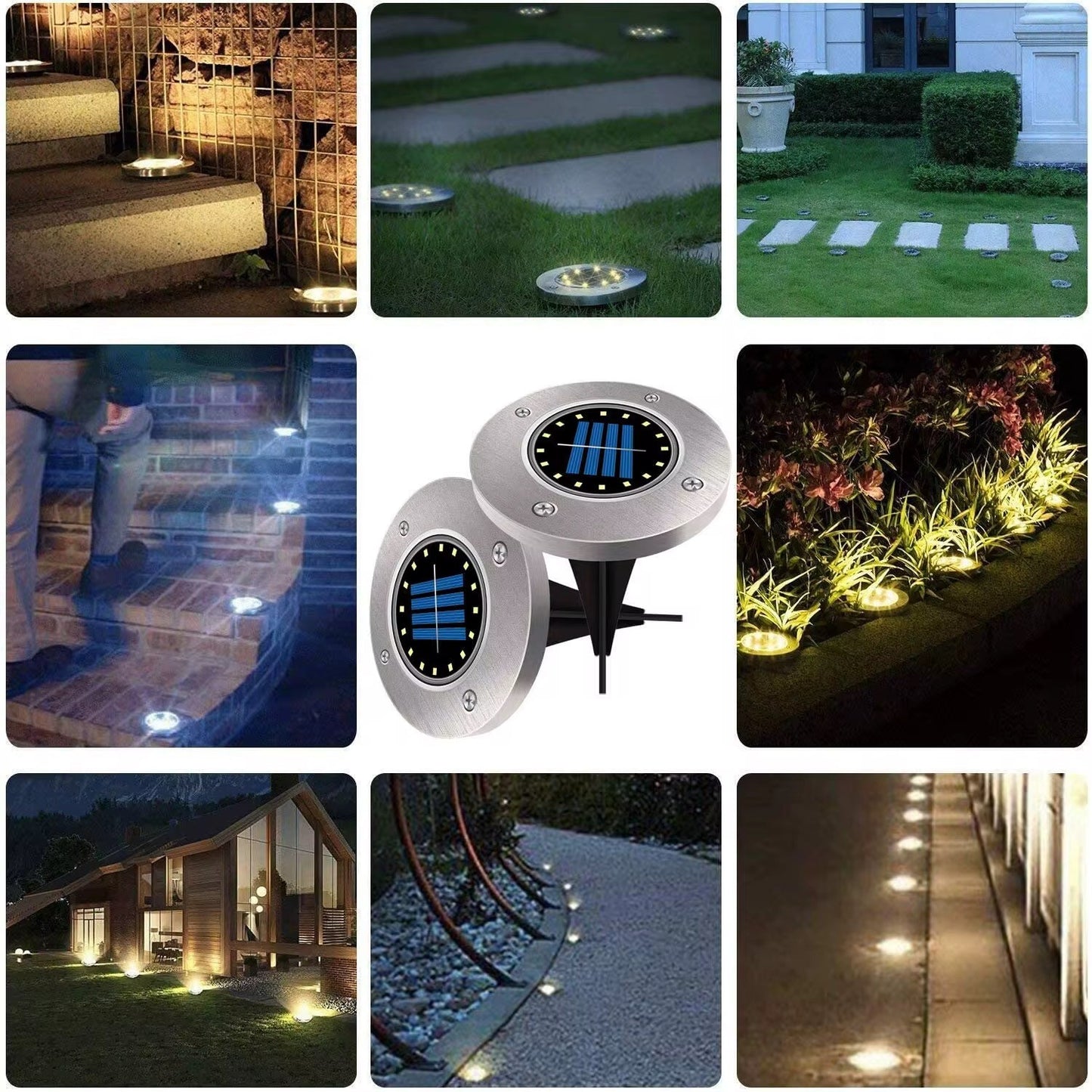 Solar Bodenleuchten 4/8/12er Set LED Edelstahl Garten Weg Beleuchtung warm/kalt