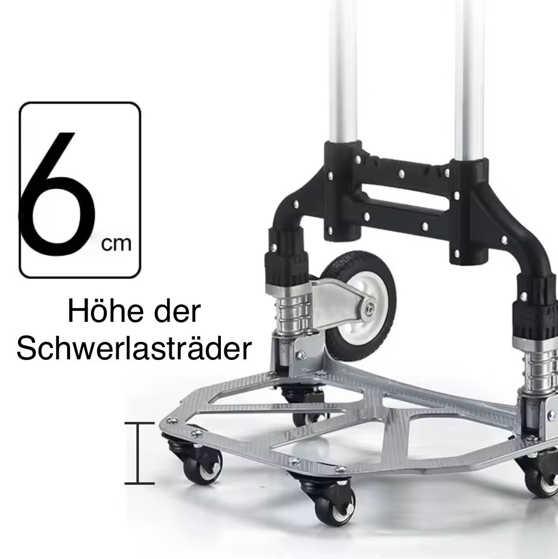 Sackkarre klappbar Einkaufs Trolley faltbar 6 Räder Transportwagen Gratis Tasche