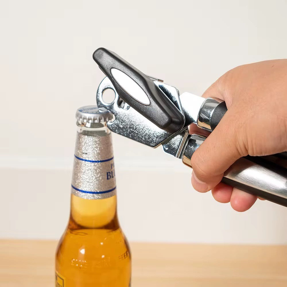 Dosenöffner Edelstahl mit Softgriff – 2in1 Flaschenöffner ergonomisch