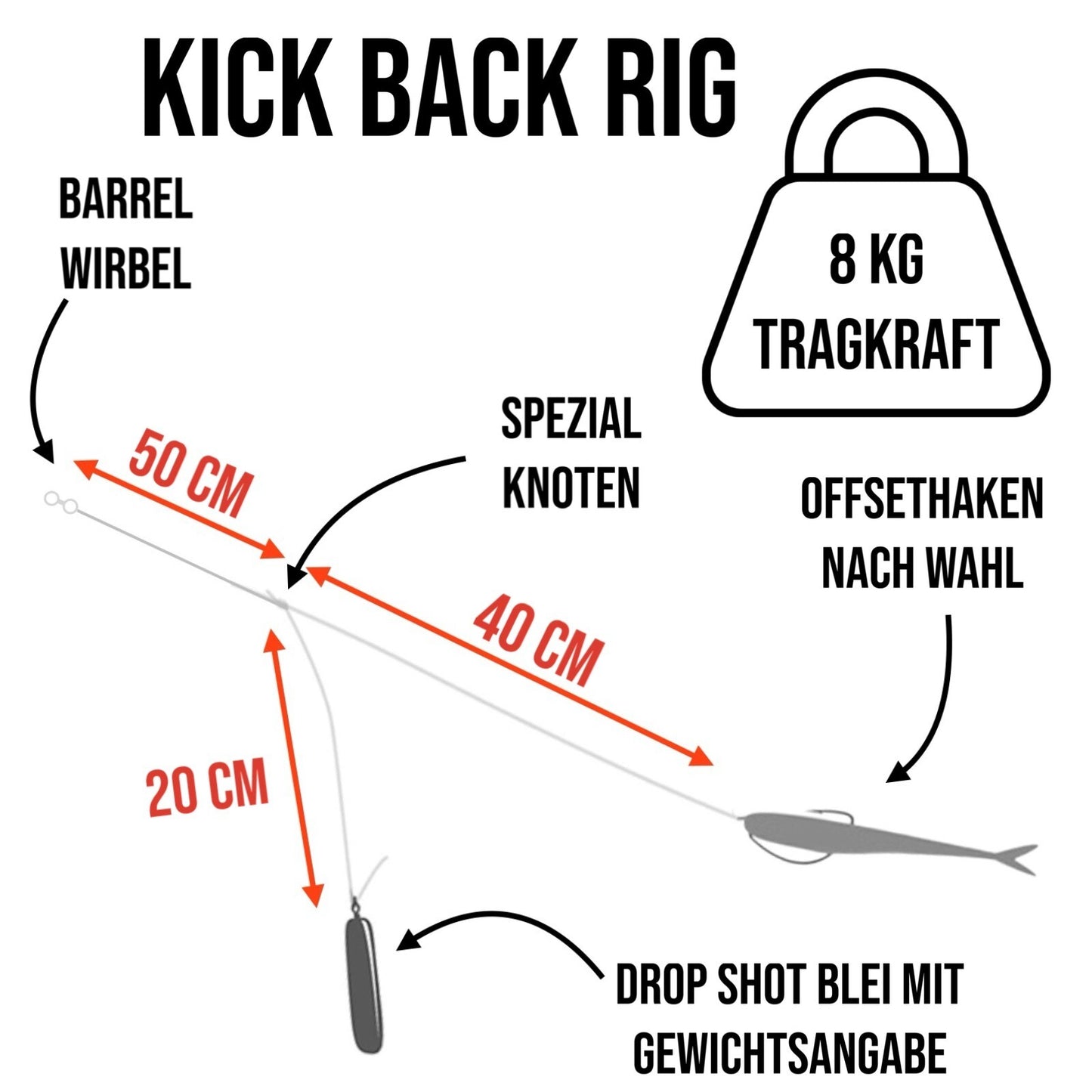 Angel Montagen Drop Shot Kick Back Rig Carolina Rig Dropshot Seitenarm Montage