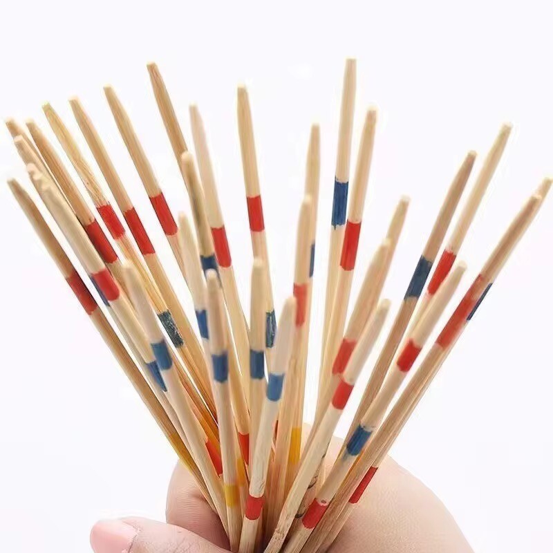 Mikado Holz Geschicklichkeitsspiel – 2er Set mit Holzbox & Anleitung
