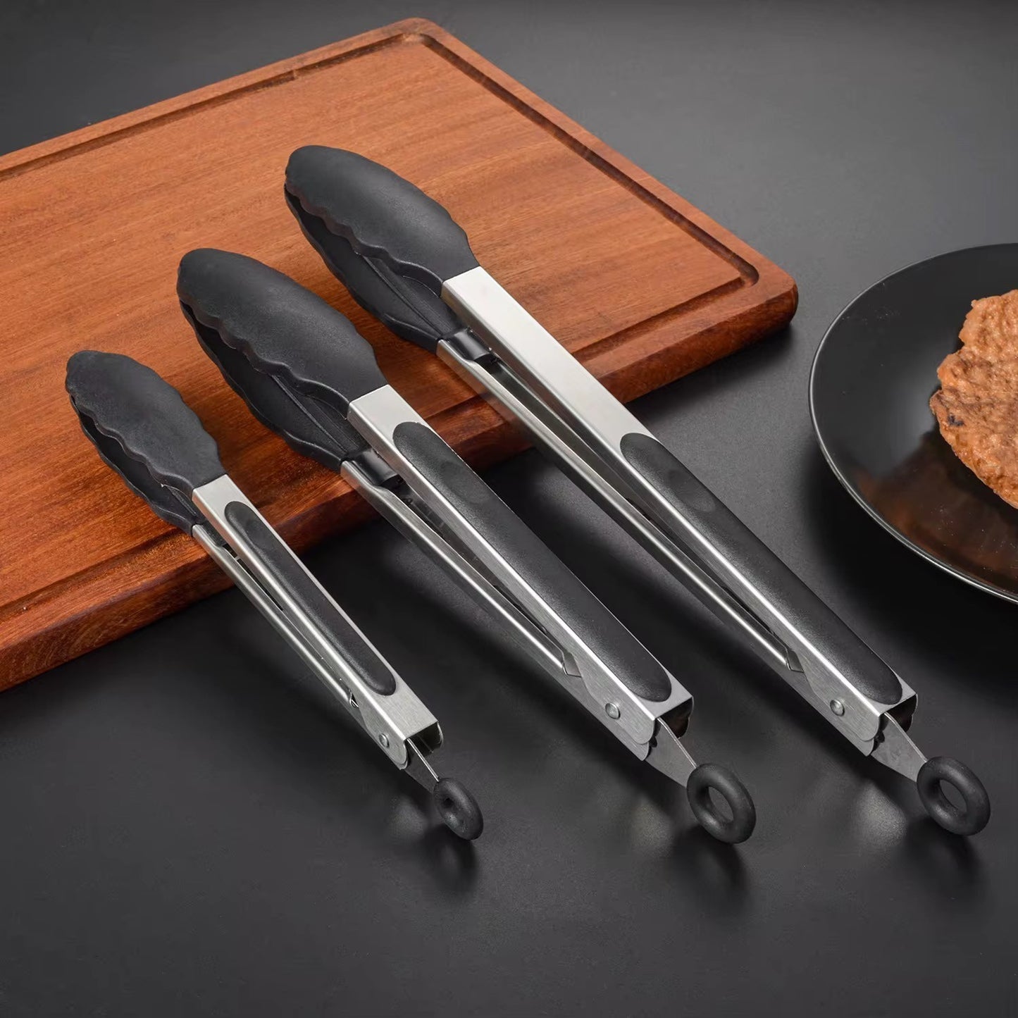 Edelstahl Grillzangen 3er Set BBQ Küchenzangen