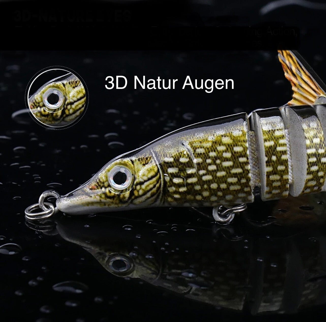 Swimbait Set 4-teilig mit Box – realistische Raubfischköder