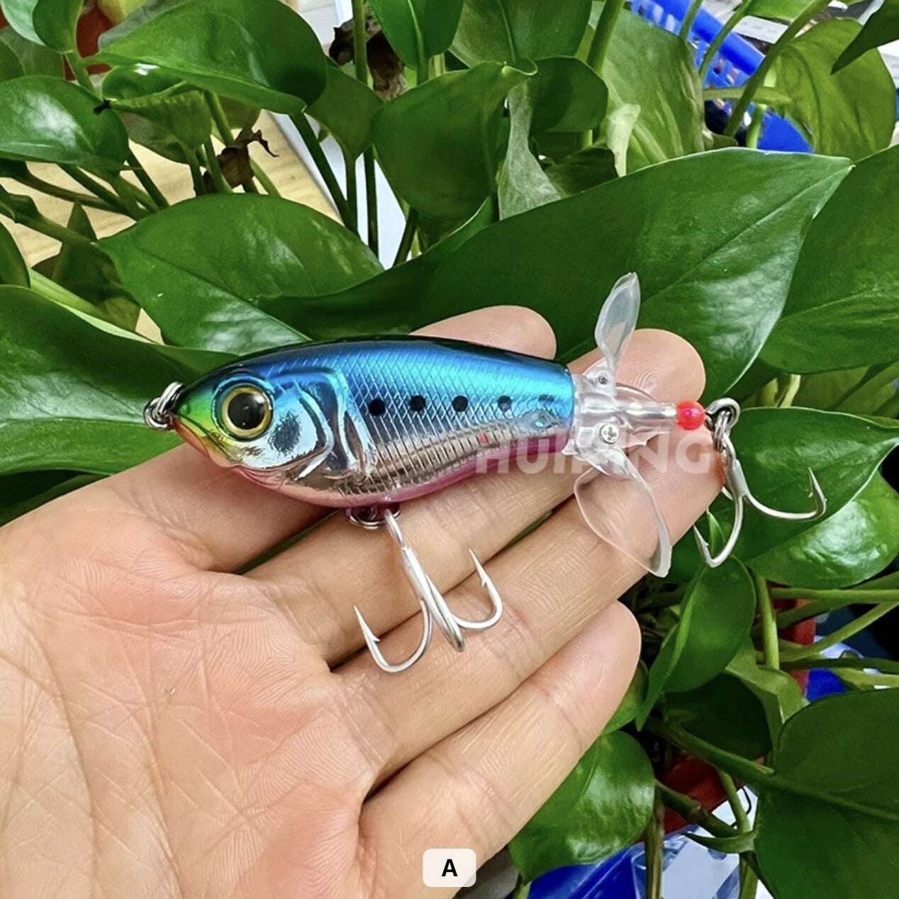 Topwater Wobbler Oberflächenköder mit Propeller Köder für Barsch - Hecht & co
