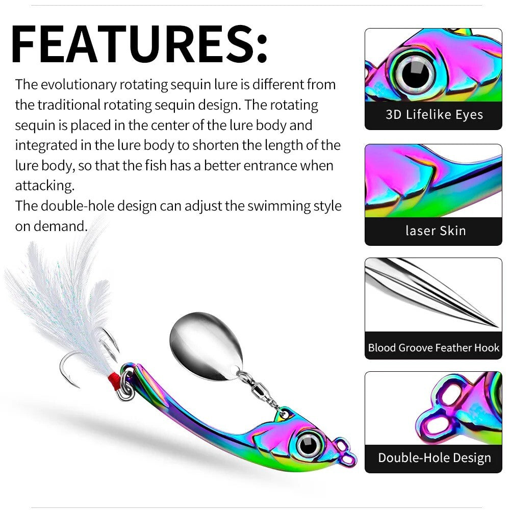 Jig Spinner Blinker Spin Tail Angelköder für Barsch Hecht & co