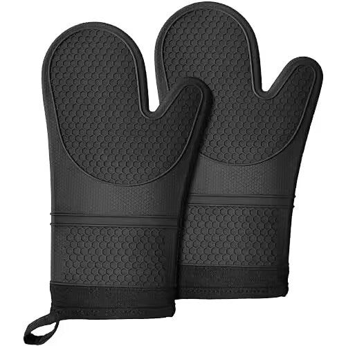 Silikon Ofenhandschuhe hitzebeständig 230°C – Rutschfest & gefüttert