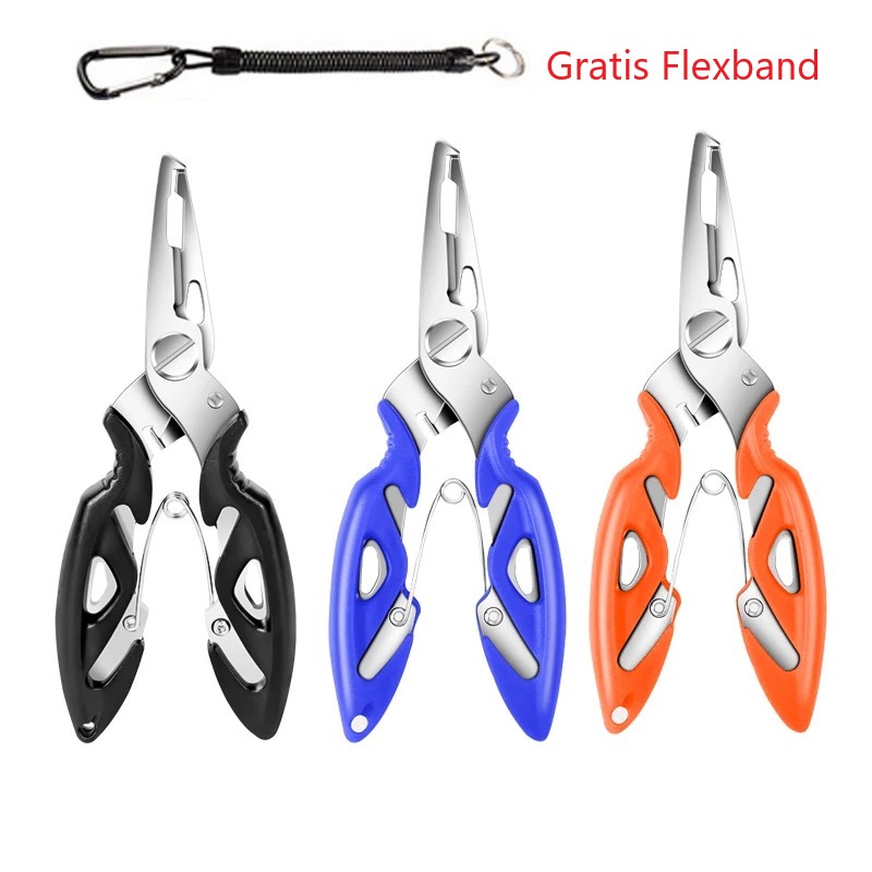 Multifunktion Angelzange Edelstahl Hakenlöser Sprengringzange mit Flexband