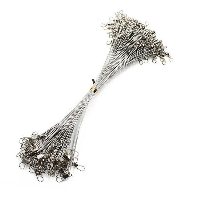 Stahlvorfach Edelstahl Set 15-30cm Schwarz Silber Grün Raubfisch Vorfach Hecht & co