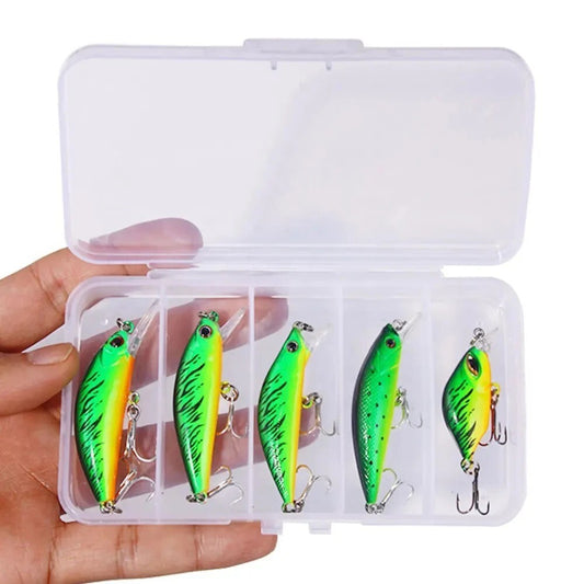 Wobbler Set 5-teilig inkl. Box – Schwimmende Kunstköder aus Hartplastik