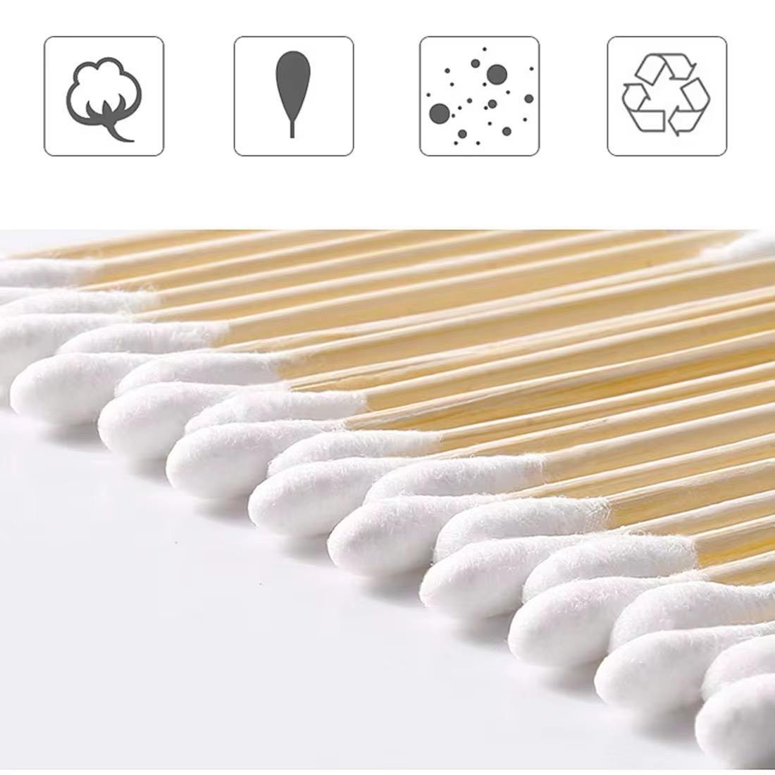 Wattestäbchen Bambus 4x200 Stück Öko Nachhaltig Bio Ohrstäbchen Reine Baumwolle