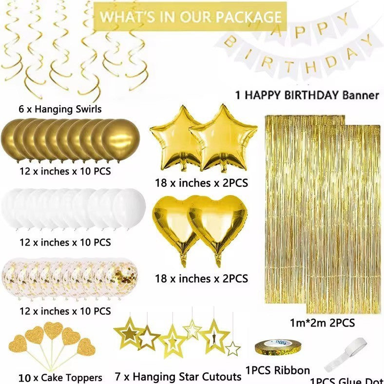 Geburtstag Deko Set mit Ballons Happy Birthday Banner Partydeko Kinder Erwachsen