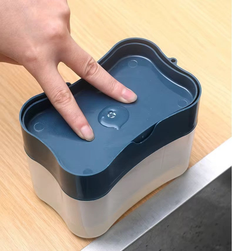 Seifenspender Spülmittel Spender mit Schwamm Dosierer Küche Putzen Gadget NEU!!!