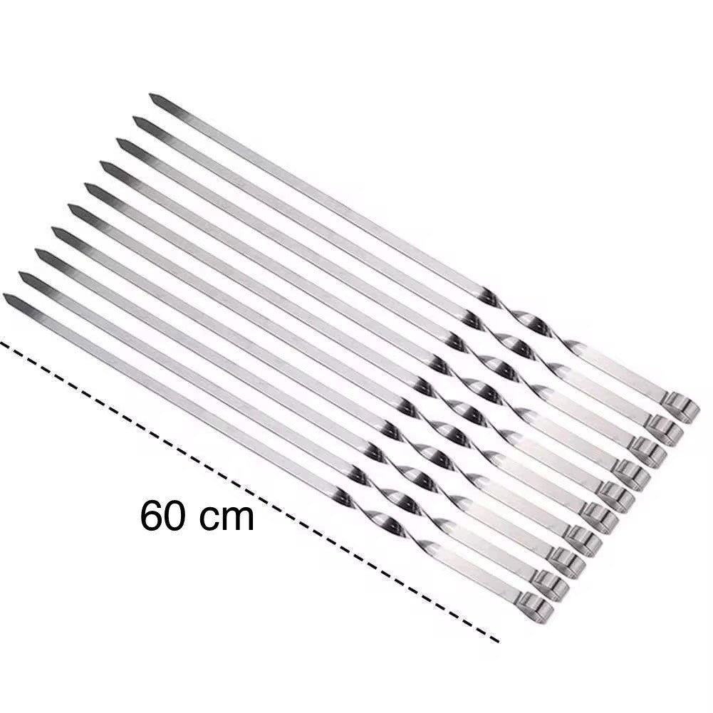 Schaschlikspieße Edelstahl 60cm – Extra stabil – Grillspieße im Set