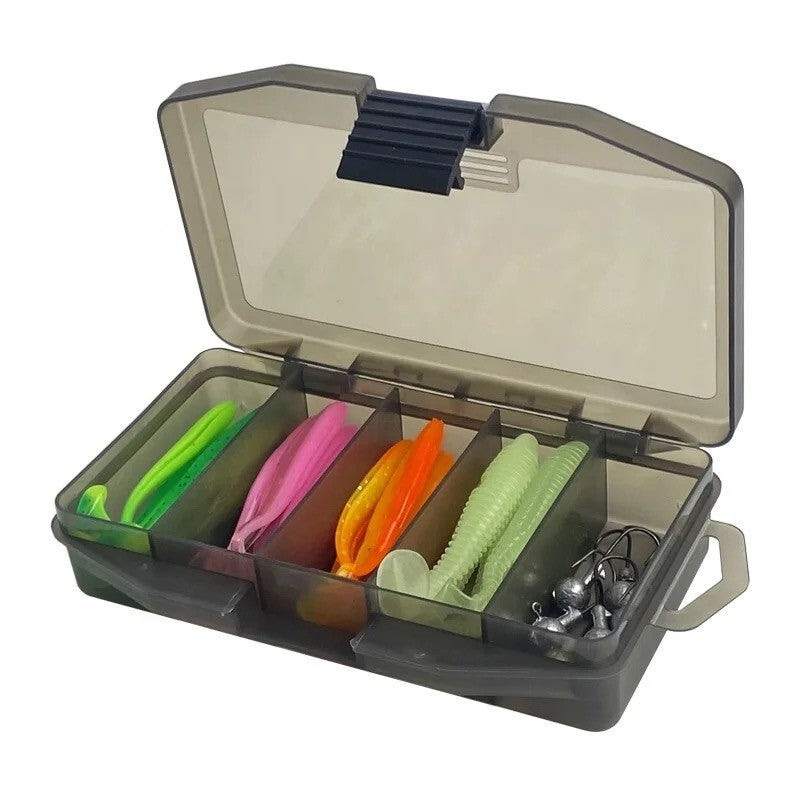 Jighaken Gummifisch Set mit Box – Raubfisch Angelköder