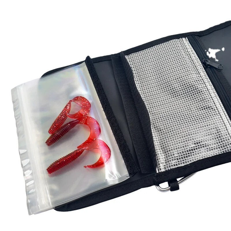 Angeltasche für Köder & Papiere – Ködertasche mit 8 Fächern & Karabiner