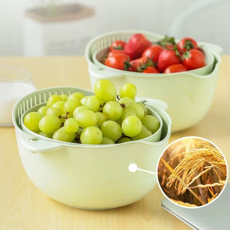 2in1 Nudelsieb Gemüse Abtropfsieb mit Behälter & Sieb